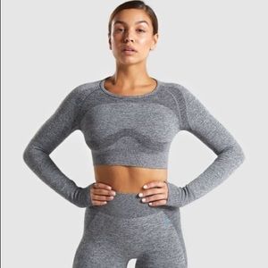 GYMSHARK FLEX SPORTS LONG SLEEVE CROP TOP !!